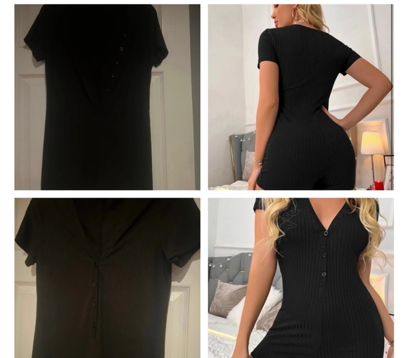 🫶Black ribbed romper - Picture 2 of 2
